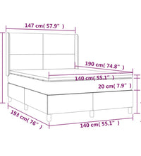 Boxspringbett mit Matratze Rosa 140x190 cm Samt