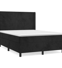 Boxspringbett mit Matratze Schwarz 140x200 cm Samt