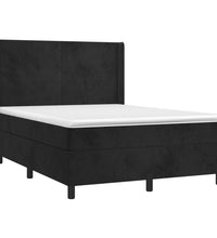 Boxspringbett mit Matratze Schwarz 140x200 cm Samt