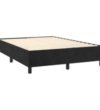 Boxspringbett mit Matratze Schwarz 140x200 cm Samt