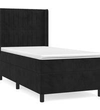 Boxspringbett mit Matratze Schwarz 80x200 cm Samt
