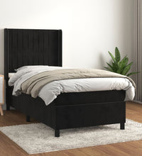 Boxspringbett mit Matratze Schwarz 80x200 cm Samt
