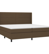Boxspringbett mit Matratze & LED Dunkelbraun 200x200 cm Stoff
