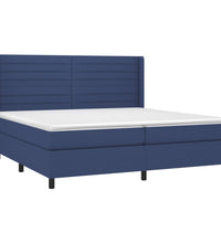 Boxspringbett mit Matratze & LED Blau 200x200 cm Stoff