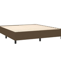 Boxspringbett mit Matratze & LED Dunkelbraun 180x200 cm Stoff