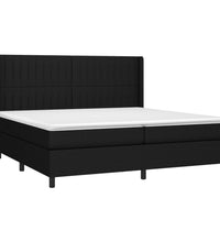 Boxspringbett mit Matratze & LED Schwarz 200x200 cm Stoff