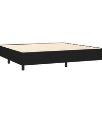 Boxspringbett mit Matratze & LED Schwarz 200x200 cm Stoff