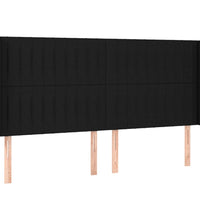 Boxspringbett mit Matratze & LED Schwarz 200x200 cm Stoff