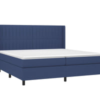 Boxspringbett mit Matratze & LED Blau 200x200 cm Stoff