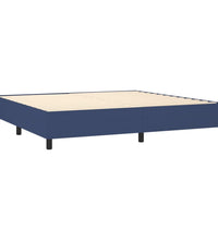 Boxspringbett mit Matratze & LED Blau 200x200 cm Stoff