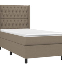 Boxspringbett mit Matratze & LED Taupe 90x200 cm Stoff