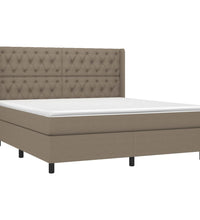 Boxspringbett mit Matratze & LED Taupe 160x200 cm Stoff