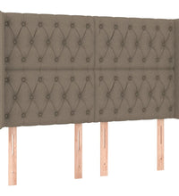 Boxspringbett mit Matratze & LED Taupe 160x200 cm Stoff