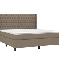 Boxspringbett mit Matratze & LED Taupe 180x200 cm Stoff
