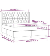 Boxspringbett mit Matratze & LED Taupe 180x200 cm Stoff