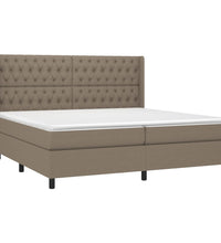 Boxspringbett mit Matratze & LED Taupe 200x200 cm Stoff