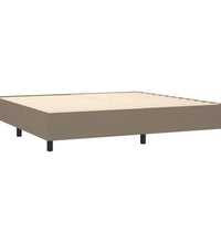 Boxspringbett mit Matratze & LED Taupe 200x200 cm Stoff
