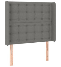 Boxspringbett mit Matratze & LED Dunkelgrau 90x200 cm Stoff