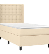 Boxspringbett mit Matratze & LED Creme 100x200 cm Stoff