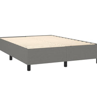 Boxspringbett mit Matratze & LED Dunkelgrau 140x190 cm Stoff