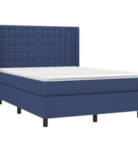 Boxspringbett mit Matratze & LED Blau 140x190 cm Stoff