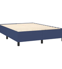 Boxspringbett mit Matratze & LED Blau 140x190 cm Stoff
