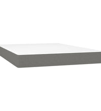 Boxspringbett mit Matratze & LED Dunkelgrau 140x200 cm Stoff