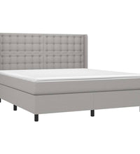 Boxspringbett mit Matratze & LED Hellgrau 180x200 cm Stoff