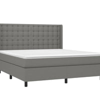 Boxspringbett mit Matratze & LED Dunkelgrau 180x200 cm Stoff