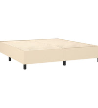 Boxspringbett mit Matratze & LED Creme 180x200 cm Stoff
