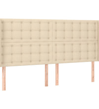 Boxspringbett mit Matratze & LED Creme 180x200 cm Stoff