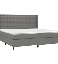 Boxspringbett mit Matratze & LED Dunkelgrau 200x200 cm Stoff