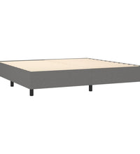 Boxspringbett mit Matratze & LED Dunkelgrau 200x200 cm Stoff
