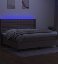 Boxspringbett mit Matratze & LED Taupe 200x200 cm Stoff