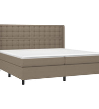 Boxspringbett mit Matratze & LED Taupe 200x200 cm Stoff