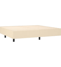 Boxspringbett mit Matratze & LED Creme 200x200 cm Stoff