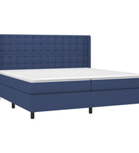 Boxspringbett mit Matratze & LED Blau 200x200 cm Stoff
