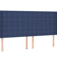 Boxspringbett mit Matratze & LED Blau 200x200 cm Stoff