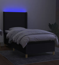 Boxspringbett mit Matratze & LED Schwarz 80x200 cm Stoff
