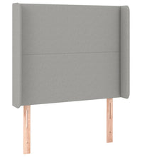 Boxspringbett mit Matratze & LED Hellgrau 90x200 cm Stoff