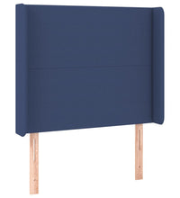 Boxspringbett mit Matratze & LED Blau 90x200 cm Stoff