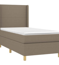 Boxspringbett mit Matratze & LED Taupe 100x200 cm Stoff