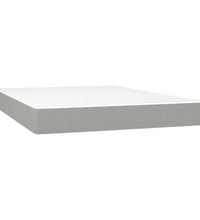 Boxspringbett mit Matratze & LED Hellgrau 140x190 cm Stoff