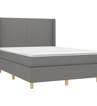 Boxspringbett mit Matratze & LED Dunkelgrau 140x190 cm Stoff