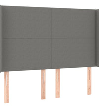 Boxspringbett mit Matratze & LED Dunkelgrau 140x190 cm Stoff