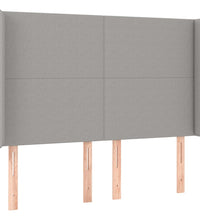 Boxspringbett mit Matratze & LED Hellgrau 140x200 cm Stoff