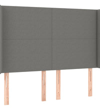Boxspringbett mit Matratze & LED Dunkelgrau 140x200 cm Stoff