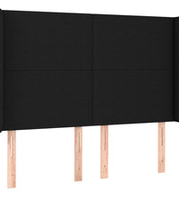 Boxspringbett mit Matratze & LED Schwarz 140x200 cm Stoff