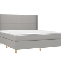 Boxspringbett mit Matratze & LED Hellgrau 180x200 cm Stoff