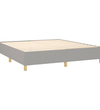 Boxspringbett mit Matratze & LED Hellgrau 180x200 cm Stoff